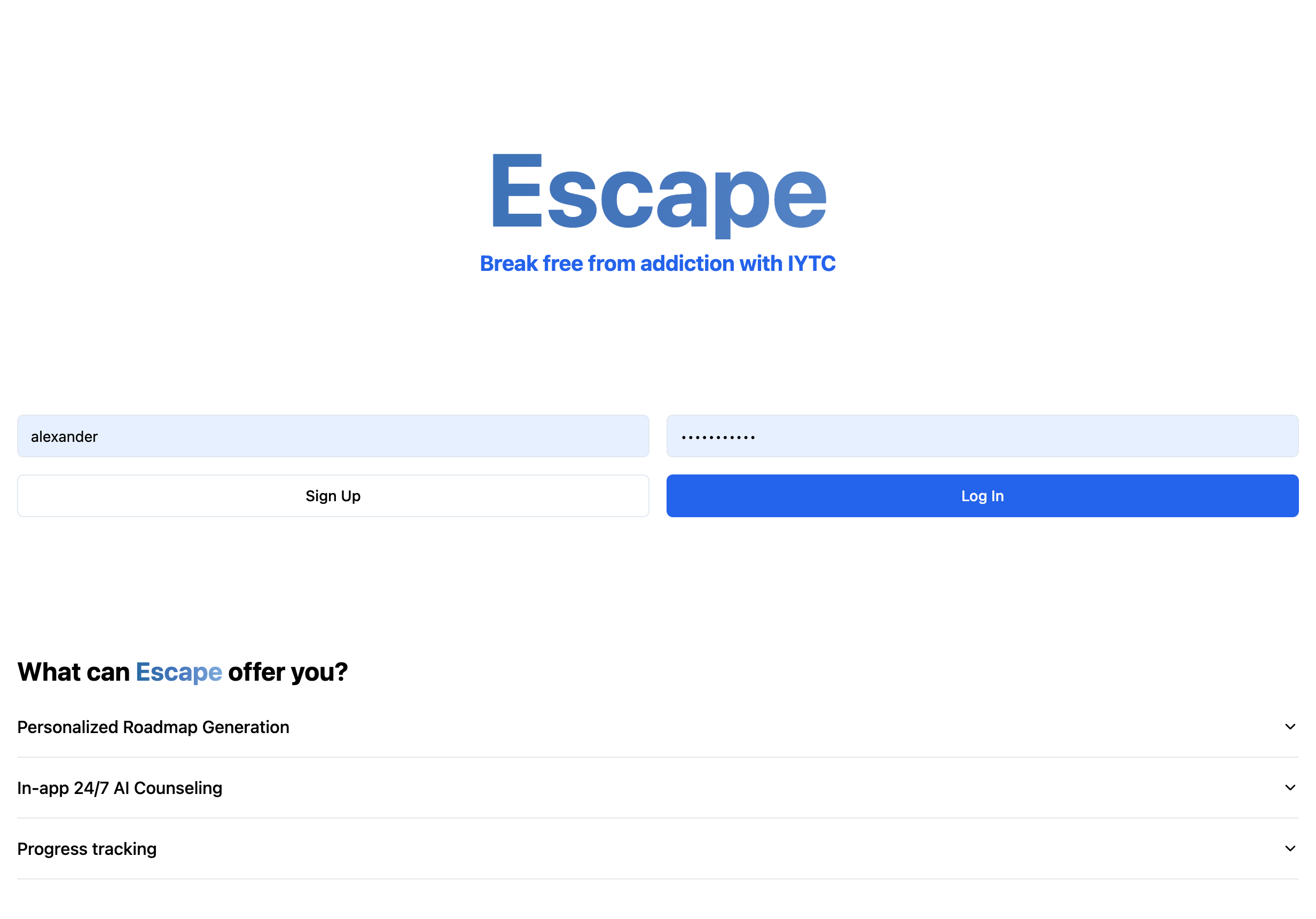 A screenshot of Escape (for IYTC)